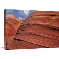 Detail of The Wave, a Navajo sandstone formation in Paria Canyon-Vermilion Cliffs Wilderness, Arizona-Canvas Art-24"x18"