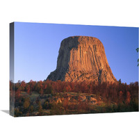 Devil&quots Tower National Monument showing famous basalt tower, sacred site for Native Americans, Wyoming-Canvas Art-24&quotx18"