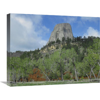 Devil&quots Tower National Monument showing famous basalt tower, sacred site for Native Americans, Wyoming-Canvas Art-24&quotx18"