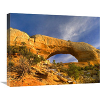 Wilson Arch with a span of 91 feet and height of 46 feet, made of entrada sandstone, Utah-Canvas Art-24"x20"