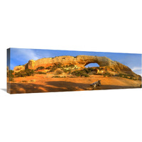 Wilson Arch with a span of 91 feet and height of 46 feet, made of entrada sandstone, Utah-Canvas Art-36"x12"