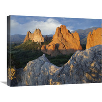 Gray Rock and South Gateway Rock, conglomerate sandstone formations, Garden of the Gods, Colorado Springs, Colorado-Canvas Art-24"x18"