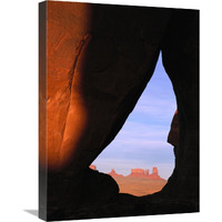 Teardrop Arch with buttes in distance, Monument Valley, Arizona-Canvas Art-18"x24"