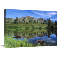 Ruby Peak reflected in lake, Raggeds Wilderness, Colorado-Canvas Art-24"x18"