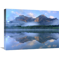 Fortress Mountain shrouded in fog, Kananaskis Country, Alberta, Canada-Canvas Art-24"x18"