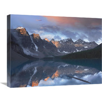 Wenkchemna Peaks reflected in Moraine Lake, Valley of Ten Peaks, Banff, Canada-Canvas Art-24"x18"