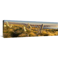 Panorama of tufa towers at Mono Lake, California-Canvas Art-36"x12"