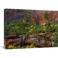 Waterfalls at Emerald Pools, Zion National Park, Utah-Canvas Art-24&quotx18"