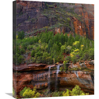 Cascades at Emerald Pools, Zion National Park, Utah-Canvas Art-18.26"x22"