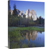 Cathedral Rock reflected in the Merced River, Yosemite NP, California-Canvas Art-18"x24"