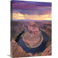 Storm clouds over the Colorado River at Horseshoe Bend near Page, Arizona-Canvas Art-18"x24"