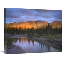 Rainbow over Fairholme Range and Exshaw Creek, Alberta, Canada-Canvas Art-24&quotx20"