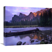 Bridalveil Fall and the Merced River, Yosemite Valley, Yosemite NP, California-Canvas Art-24"x20"