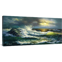 Ocean Waves-Canvas Art-48"x24"