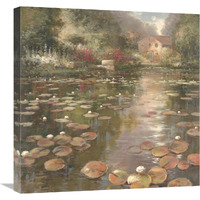 Lily Pond - Pastel Version-Canvas Art-24"x24"