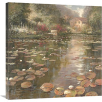 Lily Pond - Pastel Version-Canvas Art-30"x30"