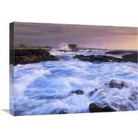 Waves and surf at Wawaloli Beach The Big Island, Hawaii-Canvas Art-24"x18"