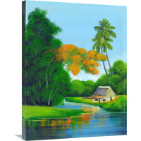 Duck Pond-Canvas Art-24&quotx32"