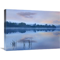 Mist over Lackawanna Lake, Lackawanna State Park, Pennsylvania-Canvas Art-24"x18"