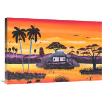 Jumby Village 3-Canvas Art-36"x24"