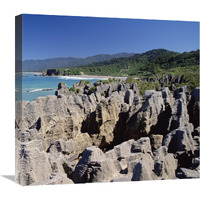 Pancake rocks, Paparoa National Park,  New Zealand-Canvas Art-22"x20.46"