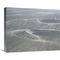 Aerial of barchan dunes, Skeleton Coast National Park, Namibia-Canvas Art-24&quotx20"