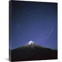 Star trails around the south celestial pole over Mt Taranaki, New Zealand-Canvas Art-20"x24"