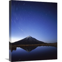 Star trails around the south celestial pole over Mt Taranaki, New Zealand-Canvas Art-20"x24"