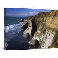 Sandstone cliffs near the Whitecliffs Walkway, Tongaporutu, New Zealand-Canvas Art-24"x20"