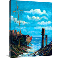 Ship Wreck-Canvas Art-24&quotx32"