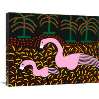 Flamingo Royale-Canvas Art-28&quotx22"