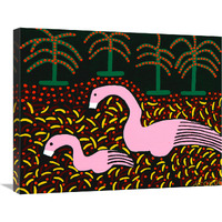 Two Flamingos-Canvas Art-28"x22"