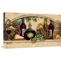 Wine, Fruit &quotN Cheese Niche Crop-Canvas Art-30&quotx18.9"