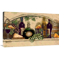 Wine, Fruit &quotN Cheese Niche Crop-Canvas Art-36&quotx22.68"