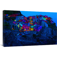 Cinque terra Night-Canvas Art-36&quotx24.12"