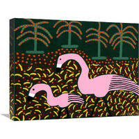 Flamingos-Canvas Art-24"x20"