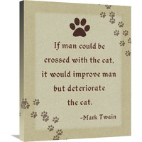 Mark Twain: Cross Man and Cat-Canvas Art-22"x28"