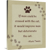 Mark Twain: Cross Man and Cat-Canvas Art-28"x35"