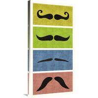 Mustache: Stacked-Canvas Art-18"x36"