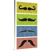 Mustache Stacked-Canvas Art-24&quotx48"