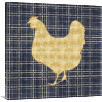 Country Style Hen-Canvas Art-36"x36"