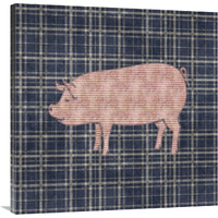 Country Style Pig-Canvas Art-36"x36"