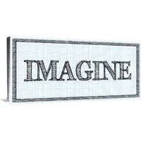 Sketched Words - Imagine-Canvas Art-36"x18"