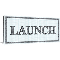 Sketched Words - Launch-Canvas Art-36"x18"