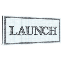 Sketched Words - Launch-Canvas Art-48"x24"