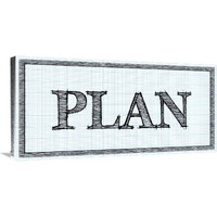 Sketched Words - Plan-Canvas Art-36"x18"