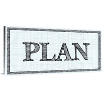 Sketched Words - Plan-Canvas Art-48"x24"