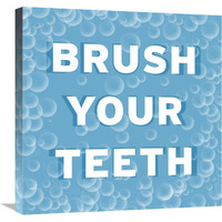 Bathroom Signs - Bubbles - Brush Your Teeth-Canvas Art-24&quotx24"