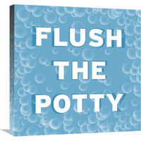 Bathroom Signs - Bubbles - Flush the Potty-Canvas Art-24&quotx24"