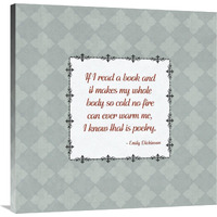 Quotes - Dickinson - On Books-Canvas Art-36"x36"